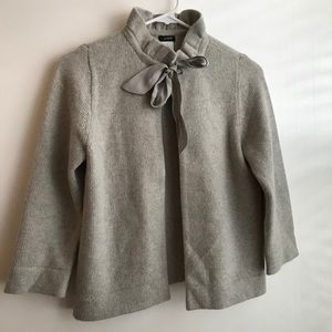 J.Crew cardigan with ribbon tie at the neck.